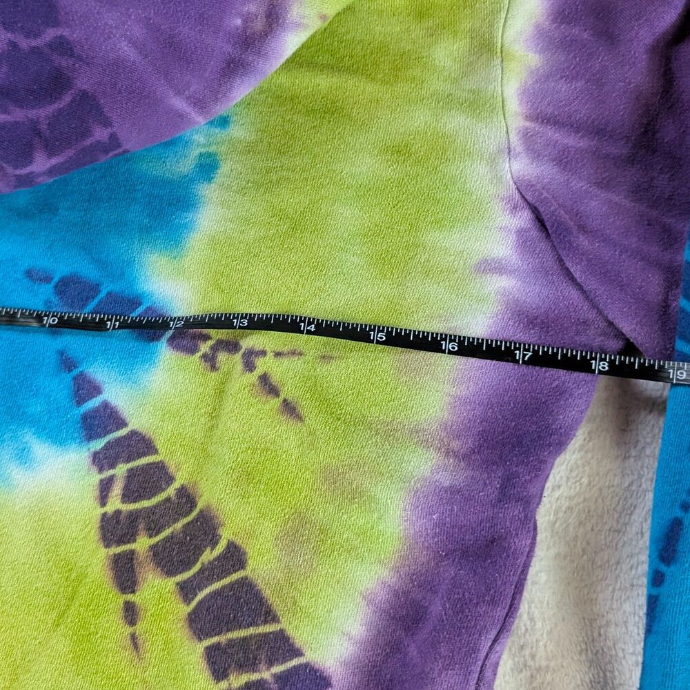 Tie Dye Spiral Zip Up Hoodie Sweatshirt Women's Medium Purple Blue - Picture 5 of 6